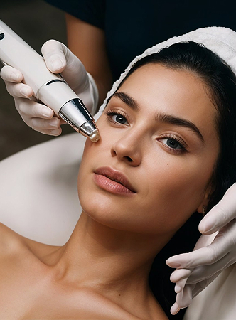 Cuidado facial realizado por profissional